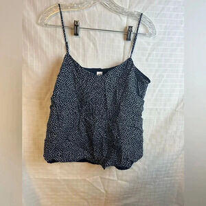 Gap Blouse Women's Medium Navy Blue White  Polka Dots  Tank Shirt